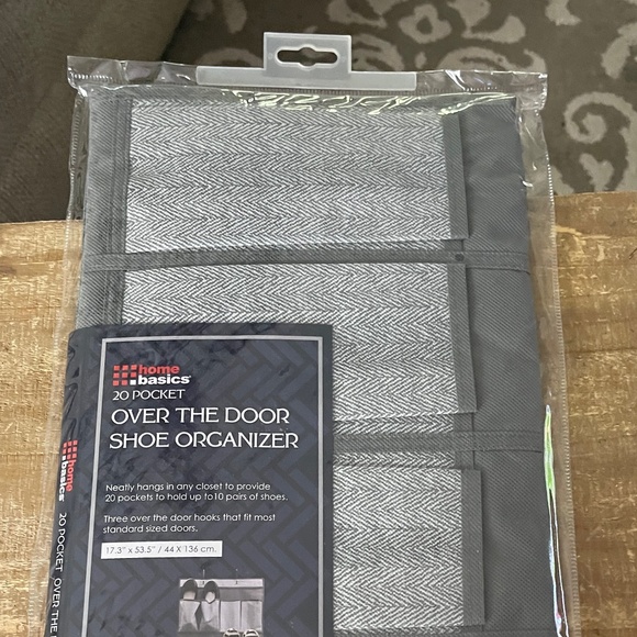 Home Basics 20 Pocket Over The Door Shoe Organizer Grey - Picture 5 of 5